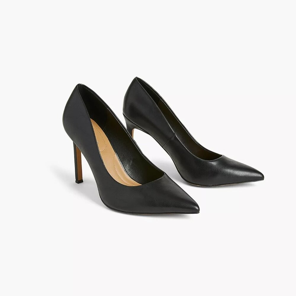 Black Pointed-Toe Pumps - 7W - Lane Bryant